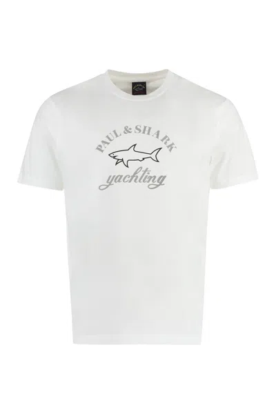 Paul&amp;shark Logo Cotton T-shirt In White