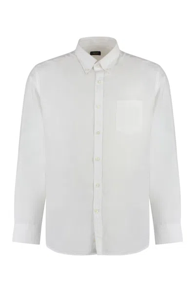 Paul&amp;shark Long Sleeve Cotton Blend Shirt In White