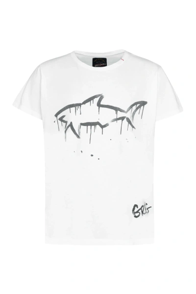 Paul&amp;shark Printed Cotton T-shirt In White