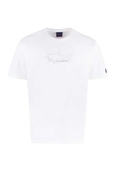 Paul&amp;shark Printed Cotton T-shirt In White