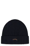 Paul&amp;shark Ribbed Knit Beanie In Black