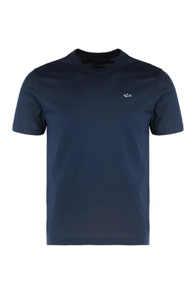 Paul&amp;shark Round Neck Cotton T-shirt In Blue