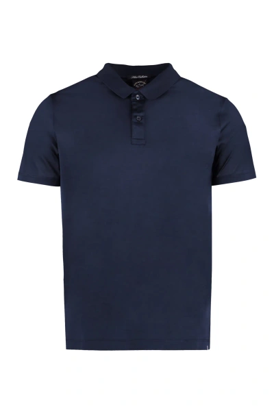 Paul&amp;shark Short Sleeve Cotton Polo Shirt In Blue
