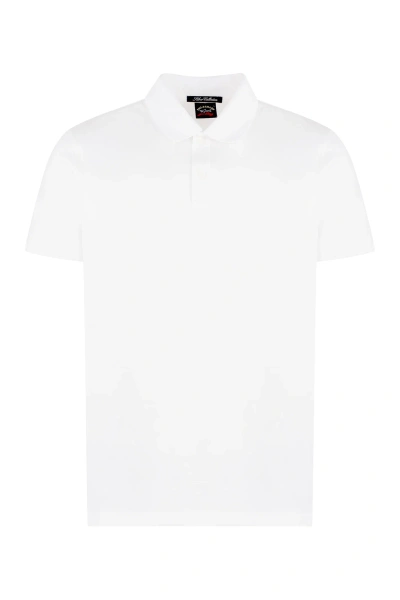 Paul&amp;shark Short Sleeve Cotton Polo Shirt In Ivory