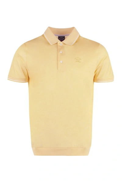 Paul&amp;shark Short Sleeve Cotton Polo Shirt In Yellow