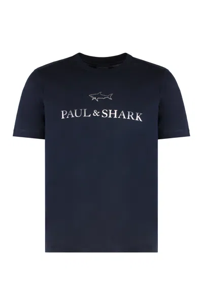 Paul&amp;shark T-shirt In Cotton Jersey With Logo Print In Animal Print