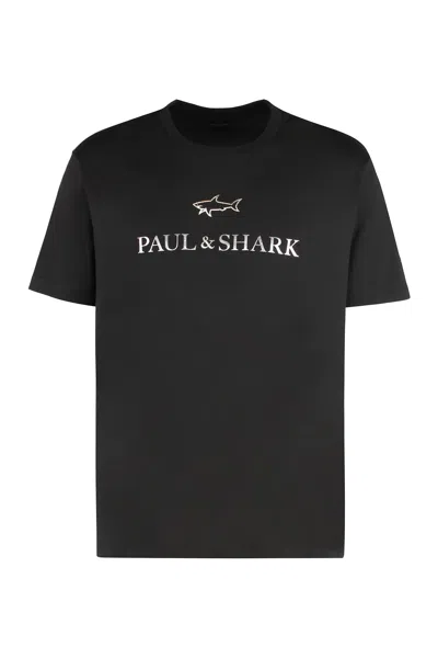 PAUL&AMP;SHARK T-SHIRT IN COTTON JERSEY WITH LOGO PRINT