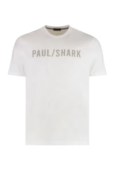 Paul&amp;shark T-shirt In Cotton Jersey With Logo In White