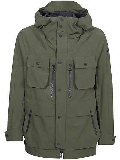 Paul&amp;shark Utility Logo Patch Hooded Parka In Green