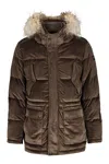 Paul&amp;shark Zip And Snap Button Fastening Down Jacket In Khaki