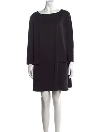 Pre-owned Paul & Joe Bateau Neckline Knee-length Dress In Black