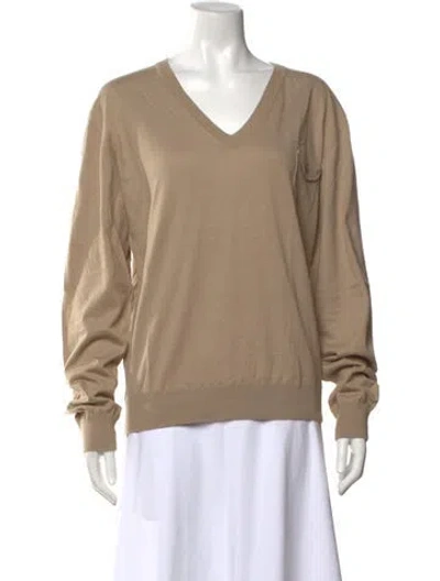 Pre-owned Paul & Joe Cashmere V-neck Sweater In Neutral