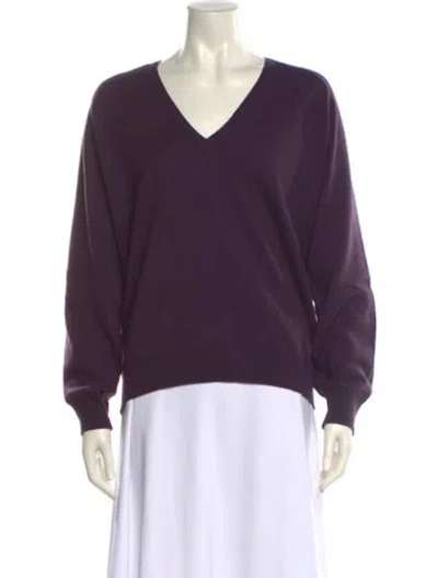 Pre-owned Paul & Joe Cashmere V-neck Sweater In Purple