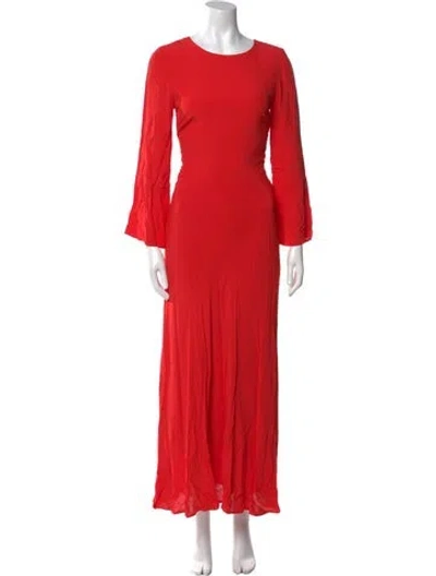 Pre-owned Paul & Joe Crew Neck Long Dress In Red