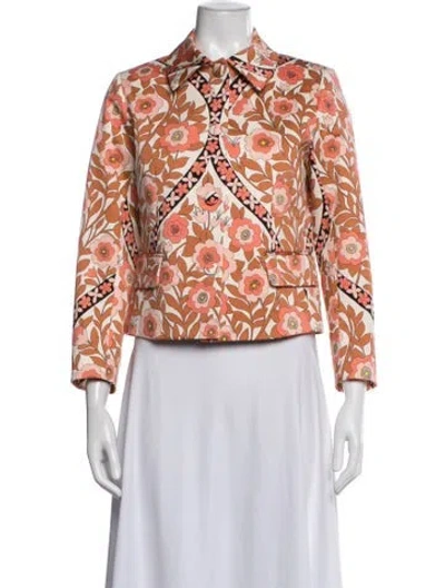 Pre-owned Paul & Joe Floral Print Jacket In Orange