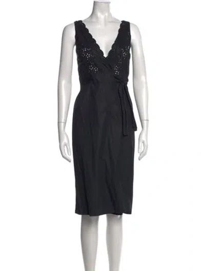 Pre-owned Paul & Joe Floral Print Knee-length Dress In Black