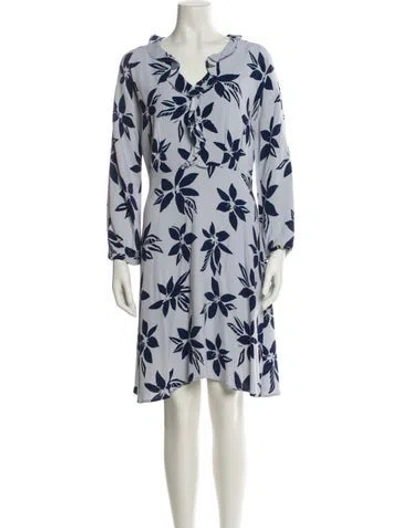Pre-owned Paul & Joe Floral Print Knee-length Dress In Blue