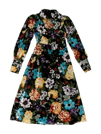 Pre-owned Paul & Joe Floral Print Midi Length Dress In Multi