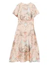 Paul & Joe Floral-print Mini Dress In Brown