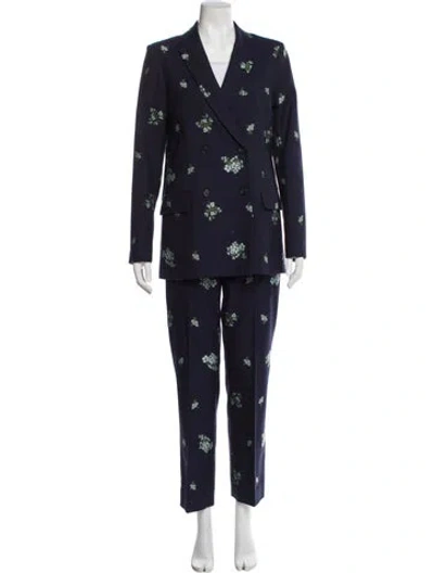 Pre-owned Paul & Joe Floral Print Pantsuit In Blue