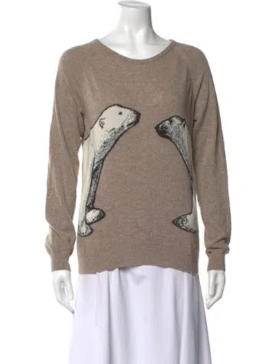 Pre-owned Paul & Joe Graphic Print Crew Neck Sweater In Neutral