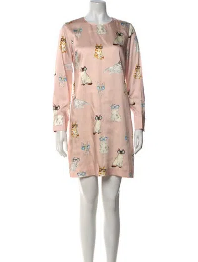 Pre-owned Paul & Joe Graphic Print Mini Dress In Pink