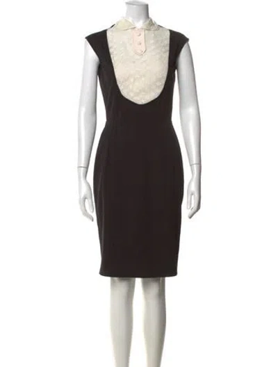 Pre-owned Paul & Joe Lace Pattern Knee-length Dress In Black