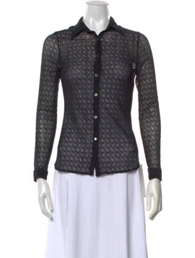 Pre-owned Paul & Joe Lace Pattern Sweater In Black
