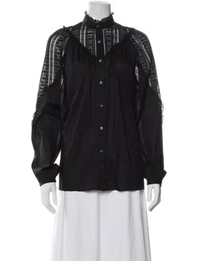 Pre-owned Paul & Joe Long Sleeve Blouse In Gray