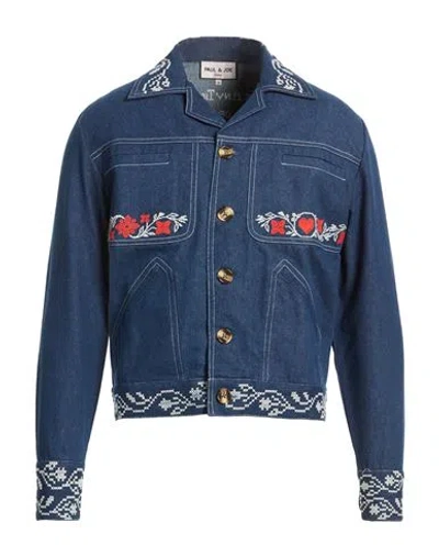 Paul & Joe Man Denim Outerwear Blue Size L Cotton