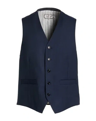 Paul & Joe Man Tailored Vest Midnight Blue Size Xl Virgin Wool, Elastane
