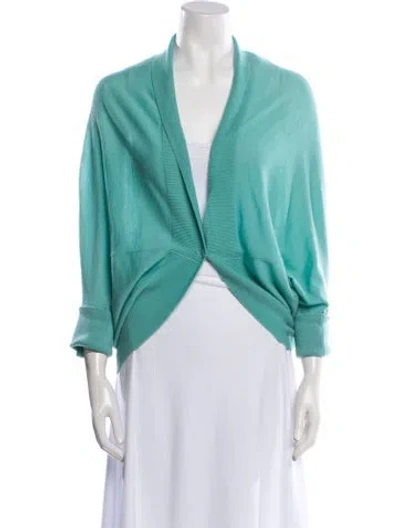 Pre-owned Paul & Joe Merino Wool Open Front Sweater In Blue