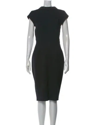 Pre-owned Paul & Joe Mock Neck Midi Length Dress In Black