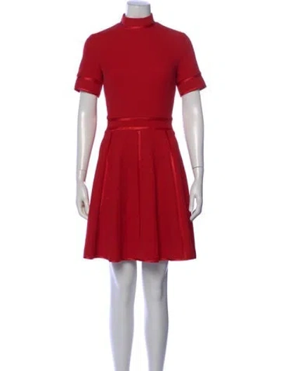 Pre-owned Paul & Joe Mock Neck Mini Dress In Red
