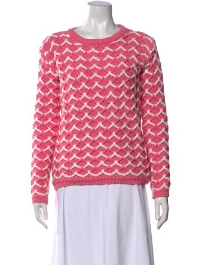 Pre-owned Paul & Joe Patterned Crew Neck Sweater In Pink