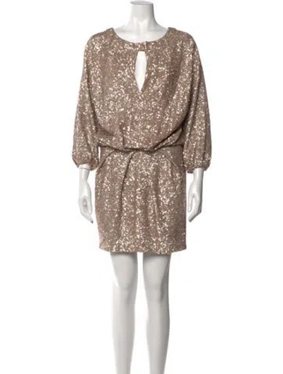 Pre-owned Paul & Joe Patterned Mini Dress In Neutrals