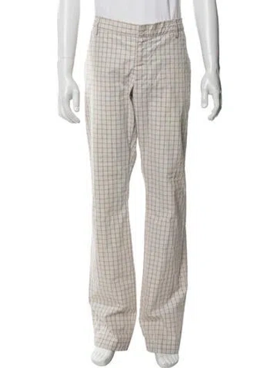 Pre-owned Paul & Joe Plaid Print Pants In Neutral