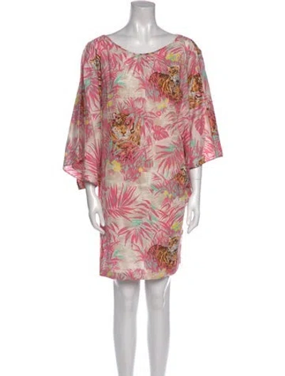 Pre-owned Paul & Joe Printed Long Dress In Pink