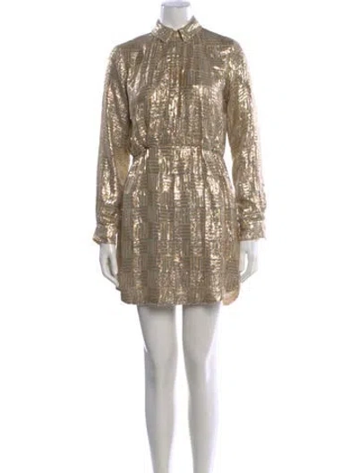 Pre-owned Paul & Joe Printed Mini Dress In Gold