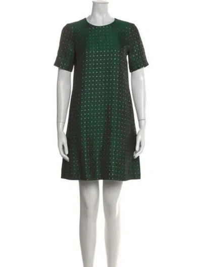 Pre-owned Paul & Joe Printed Mini Dress In Green