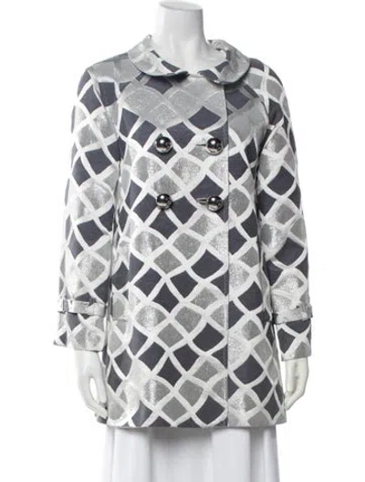 Pre-owned Paul & Joe Printed Trench Coat In Silver