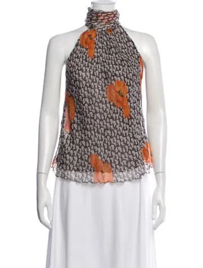 Pre-owned Paul & Joe Silk Floral Print Sweater In White