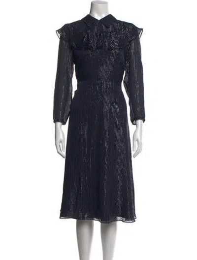 Pre-owned Paul & Joe Silk Midi Length Dress In Blue