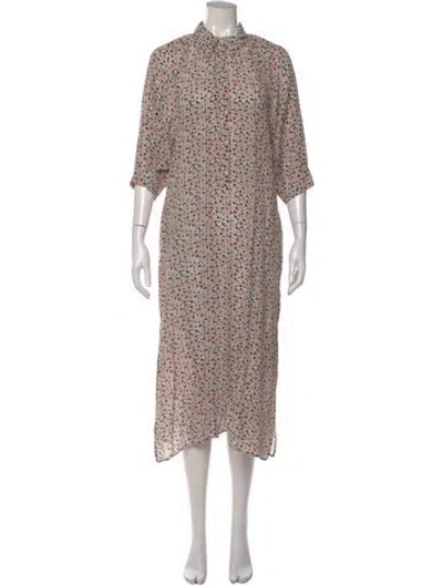 Pre-owned Paul & Joe Silk Midi Length Dress In Multi
