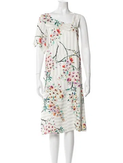 Pre-owned Paul & Joe Silk Midi Length Dress In White