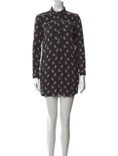 Pre-owned Paul & Joe Silk Mini Dress In Blue