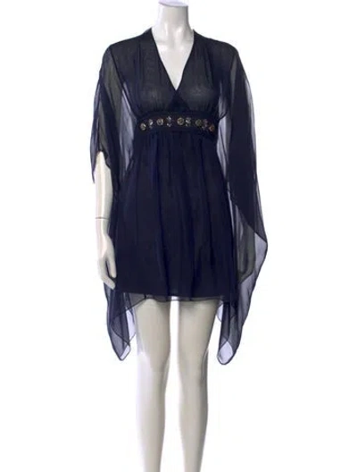 Pre-owned Paul & Joe Silk Mini Dress In Blue