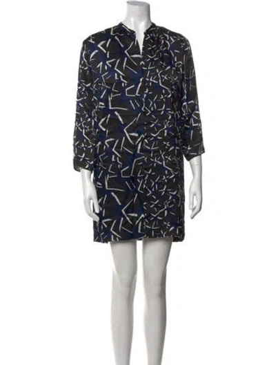 Pre-owned Paul & Joe Silk Mini Dress In Blue