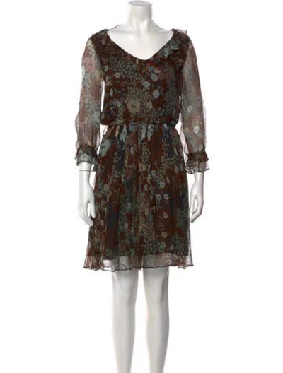 Pre-owned Paul & Joe Silk Mini Dress In Brown