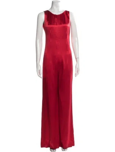 Pre-owned Paul & Joe Silk Scoop Neck Jumpsuit In Red